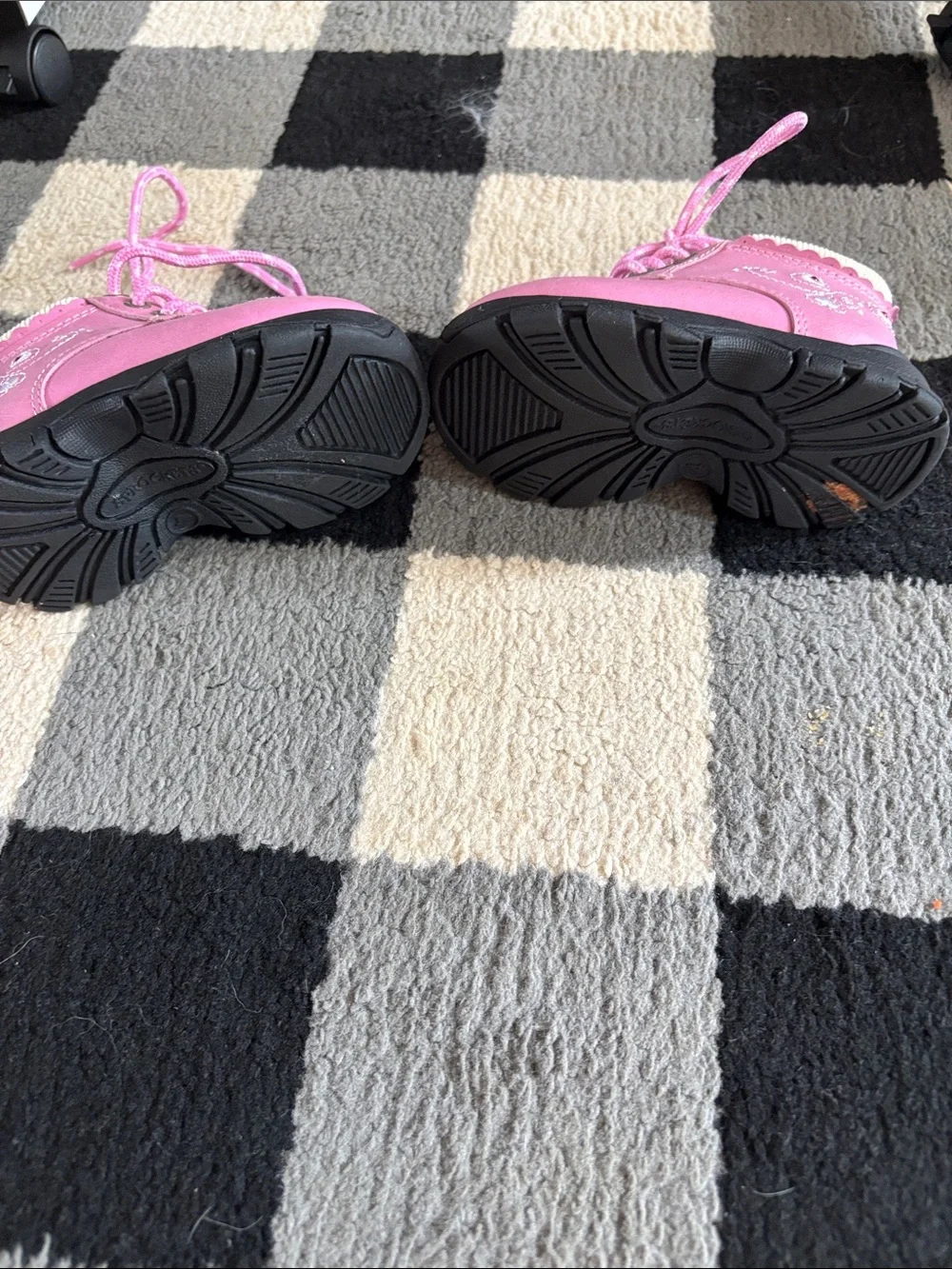 Kids Pink Light Up Heart Lace-Up Boots